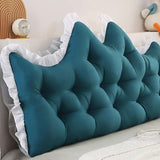 SOGA 150cm Crown Pillow Tufted Teal Headboard Cushion for Bed