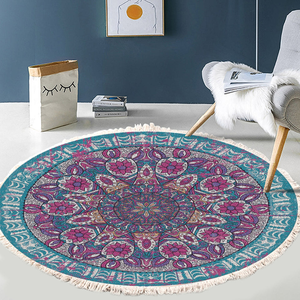 SOGA 2X 120cm Mandala Area Rug for Living Room Lounge Bedroom Anti-slip Doormat Home Decor
