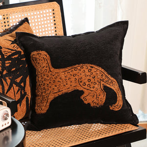 SOGA 2X 45cm Modern Charcoal Gray Leopard Pattern Throw Pillow