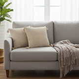 SOGA Home & Living Bundle – 2 Khaki Wabi-Sabi Tassel Pillows & Coffee Knitted Blanket