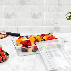SOGA 4-Pack 65mm Clear Gastronorm 1/2 GN Pans with Lids