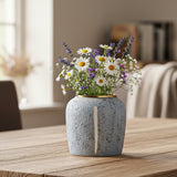 SOGA 21x22cm Grey Small Ceramic Flower Vase Elegant Living Room Home Decor