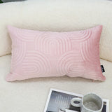 SOGA 2X 30cm Pink Textured Geometric Pattern Decorative Throw Pillow