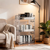 SOGA 38x24cm Clear 3 Tier Bookshelf  Storage Organizer