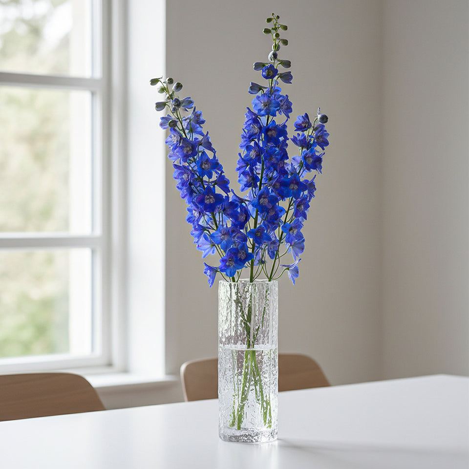 SOGA 30.5cm Handcrafted Clear Glass Vase Classic Design for Home Decor