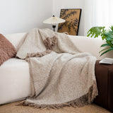 SOGA 160x200cm Coffee Blanket – Vintage Tassel Throw for Rustic Comfort