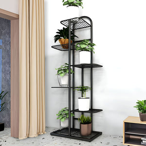 SOGA 8 Tier 9 Pots Black Metal Plant Stand Flowerpot Display Shelf Rack Indoor Home Office Decor