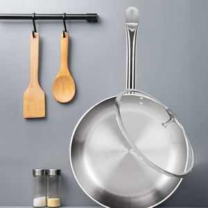 SOGA 32cm Stainless Steel Saucepan Sauce pan with Glass Lid and Helper Handle Triple Ply Base Cookware