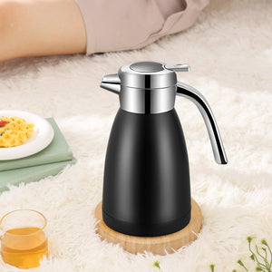 SOGA 2X 1.2L Stainless Steel Kettle Insulated Vacuum Flask Water Coffee Jug Thermal Black