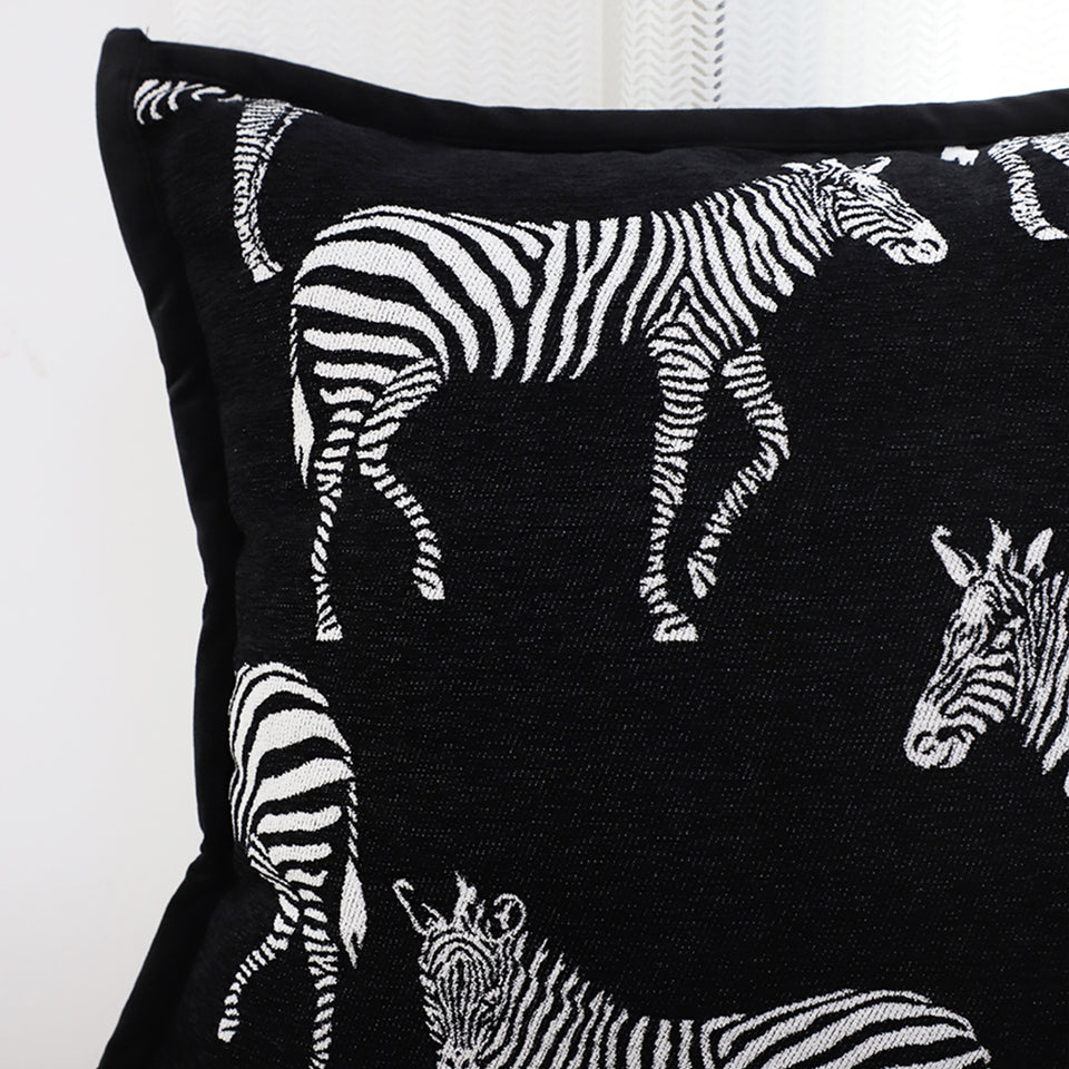 SOGA 2X 50cm Throw Pillow  Black Light Luxury Zebra Square Pillow for Home Decor