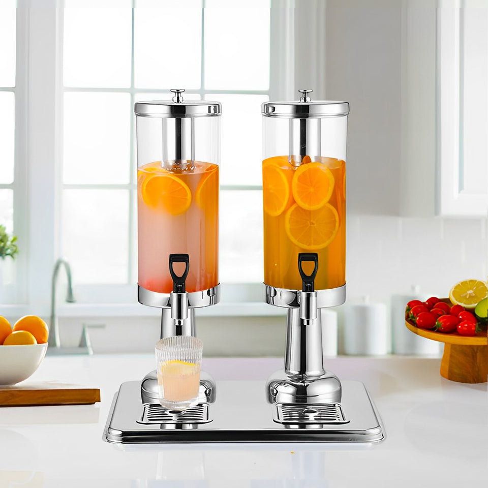 SOGA 6L Dual Stainless Steel Beverage Dispenser with Ice Cylinder
