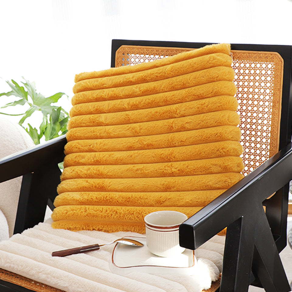 SOGA Golden Corduroy Square Cushion Soft Leaning Plush Backrest Throw Seat Pillow Home Office Decor