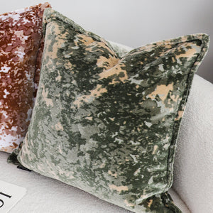 SOGA 2X 50cm Green Gold Crushed Velvet Decorative Throw Pillow