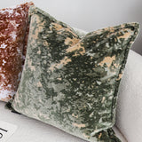 SOGA 2X 50cm Green Gold Crushed Velvet Decorative Throw Pillow