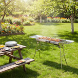 SOGA Kitchenware Bundle – Stainless Steel Skewers Grill, Silver Grilling Plate & Sauce Pan