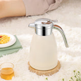 SOGA 2.2L Stainless Steel Kettle Insulated Vacuum Flask Water Coffee Jug Thermal White