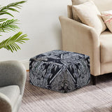 SOGA 55x30cm Black Squared Soft Pouffe Seat Cushion Elegant Home Accent Décor Stylish Footstool