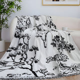 SOGA One-seater White Sofa Cover Tree Print 130x180cm Polyester