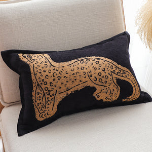 SOGA 2X 30cm Modern Charcoal Gray Leopard Pattern Throw Pillow