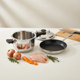 SOGA Kitchenware Bundle – 5L Stainless Steel Pressure Cooker & 28cm Non-Stick Fry Pan