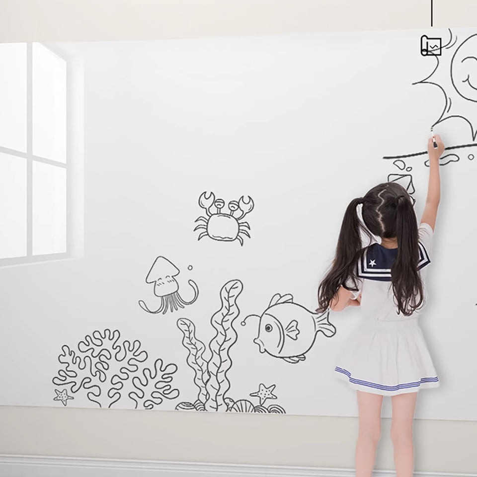 SOGA 60cm x 1000cm Clear Dry Erase Whiteboard Wall Sticker
