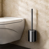 SOGA Wall-Mounted Toilet Brush with Holder Black 27cm