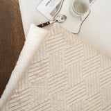 SOGA 2X Beige Chevron Square Cushion Soft Leaning Plush Backrest Throw Seat Pillow