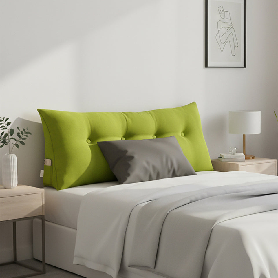 SOGA 120cm Green Triangular Wedge Bed Pillow Headboard Backrest Bedside Tatami Cushion Home Decor