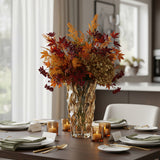 SOGA 29.8cm Golden Amber Glass Crystal Vase Elegant Modern Home Decor
