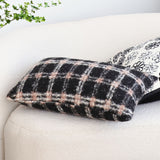 SOGA 2X 35cm Modern Plaid Pattern Blush Pink Gray Decorative Throw Pillow