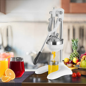 SOGA Stainless Steel Manual Juicer Hand Press Juice Extractor Squeezer Lemon Orange Citrus White