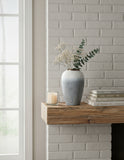SOGA 30x19cm White and Grey Medium Ceramic Flower Vase Elegant Living Room Home Decor