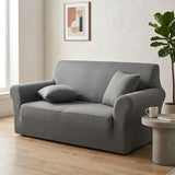 SOGA 2-Seater Grey Sofa Cover Couch Protector High Stretch Lounge Slipcover Home Decor