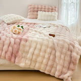 SOGA 200cm Light Pink Fuzzy Fur Throw Blanket