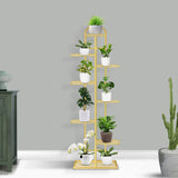 SOGA 8 Tier 9 Pots Gold Metal Plant Stand Flowerpot Display Shelf Rack Indoor Home Office Decor