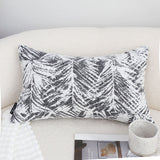 SOGA 35cm Modern Charcoal Palm Leaf Print Contemporary Throw Pillow