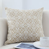 SOGA 50cmThrow Pillow White and Beige Geometric Pattern Accent for Home Decor
