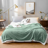 SOGA Light Green Throw Blanket Warm Cozy Double Sided Thick Flannel Coverlet Fleece Bed Sofa Comforter