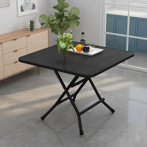 SOGA Black Dining Table Portable Square Surface Space Saving Folding Desk with Lacquered Legs Home Decor