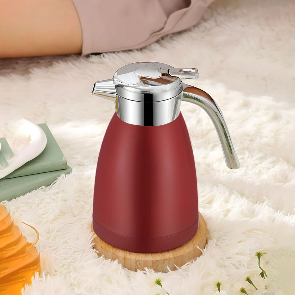 SOGA 1.2L Stainless Steel Water Bottle Insulated Vacuum Flask Coffee Jug Thermal Red