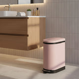 SOGA 4X Foot Pedal Stainless Steel Rubbish Recycling Garbage Waste Trash Bin 10L U Pink