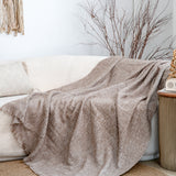 SOGA 2X 130x190cm Misty Beige Blanket – Houndstooth Tassel Throw