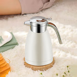 SOGA 1.2L Stainless Steel Water Bottle Insulated Vacuum Flask Coffee Jug Thermal White