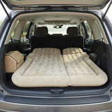 SOGA Car Bundle – Beige Leather Collapsible Trunk Organizer & Inflatable Boot Mattress