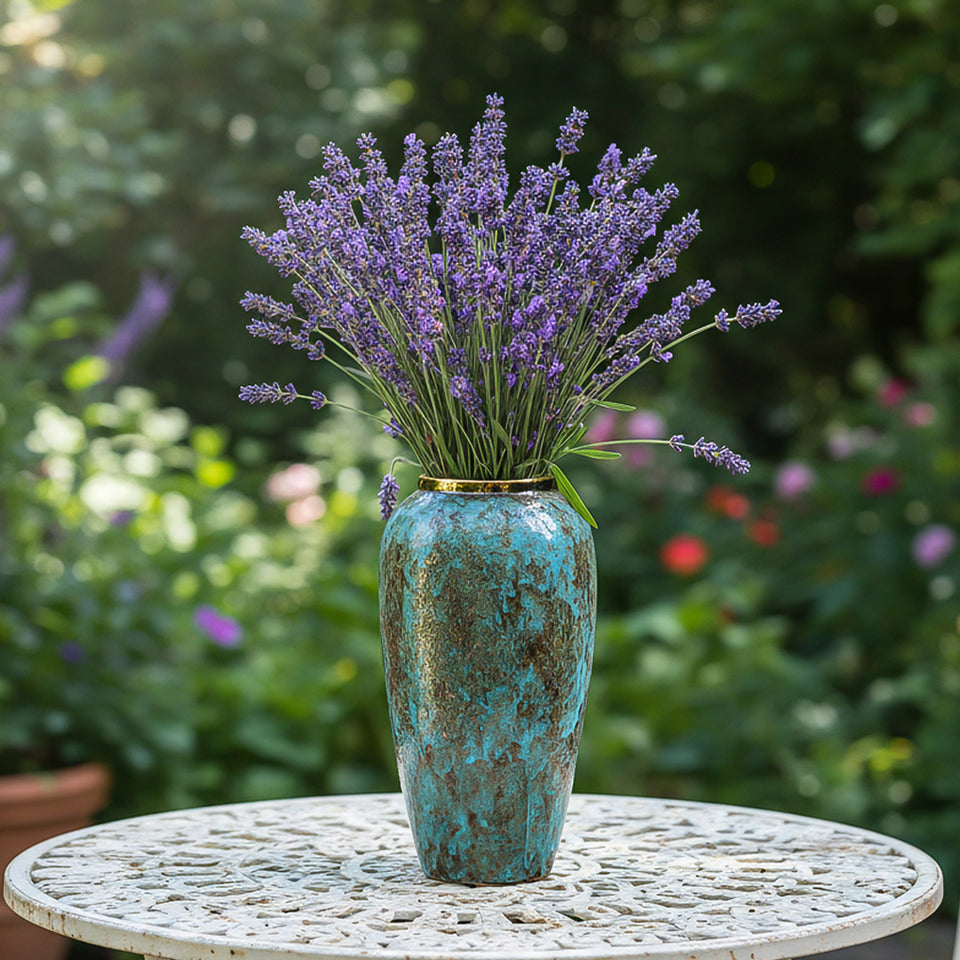 SOGA 35x17cm Light Blue Large Ceramic Flower Vase Elegant Living Room Home Decor
