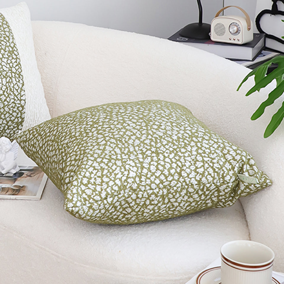 SOGA 50cm Modern Olive Green Speckled Pattern Textured Throw Pillow