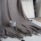 SOGA 2X 127x170cm Star Grey Blanket – Gradient Tassel Throw for Cozy Home Comfort