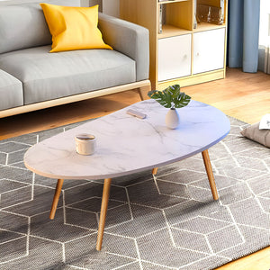 SOGA 2X 80x40cm White Stone Pattern Living Room Nordic  Coffee Table Modern Style