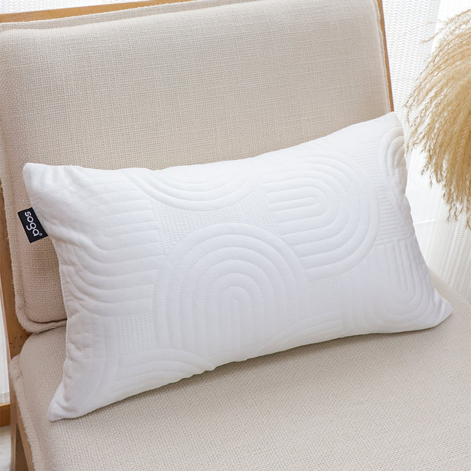 SOGA 2X 30cm White Textured Geometric Pattern Decorative Throw Pillow