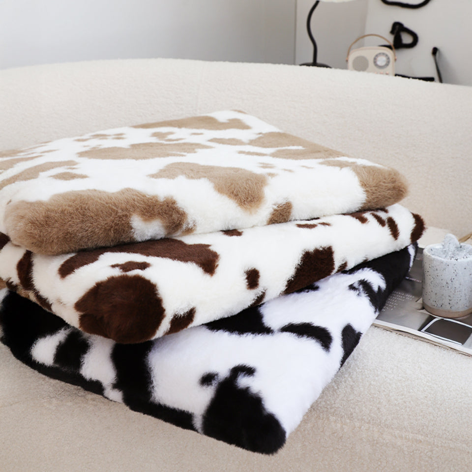 SOGA 2X Black Cow Print Square Cushion Soft Leaning Plush Backrest Throw Seat Pillow